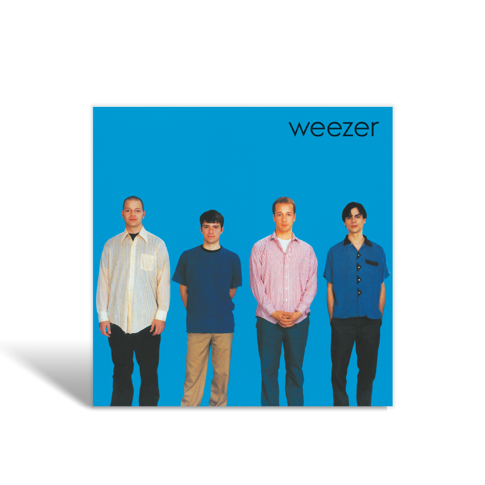 Blue album cover featuring weezer on the blue 30th super deluxe vinyl box set including sweater song and garage practice